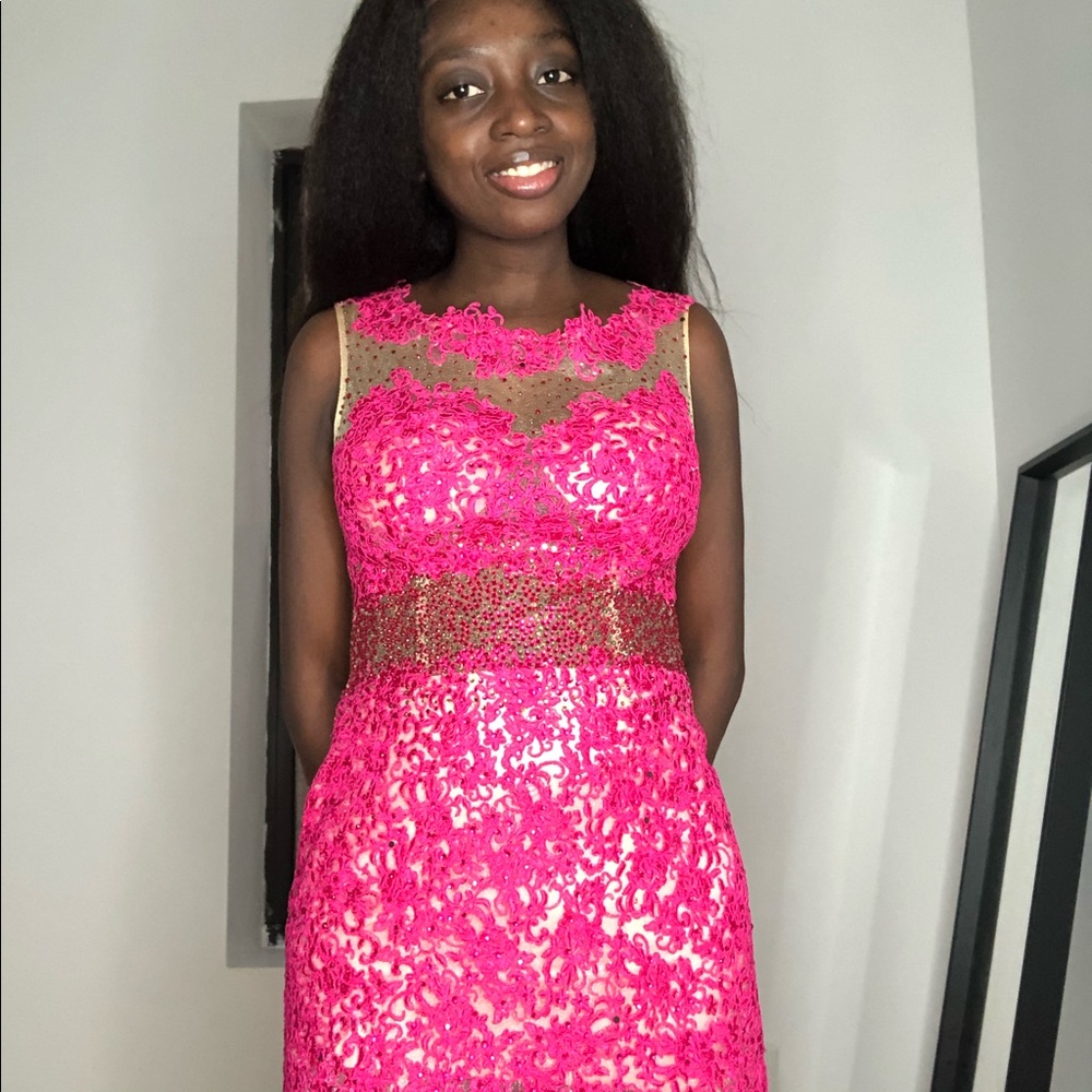 Pink embellished Prom dress